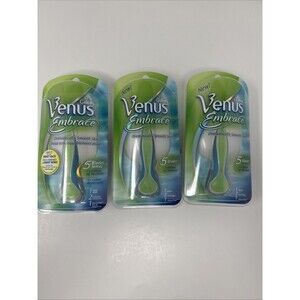 LOT 3 Gillette Venus Embrace Refillable Razor with 2 cartridges & Shower Pad NEW